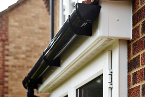 Roofline black guttering