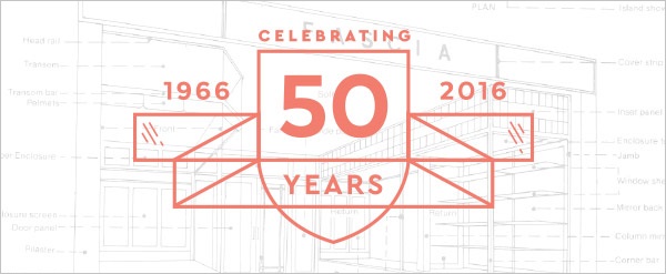 stevenage glass 50 years heritage logo